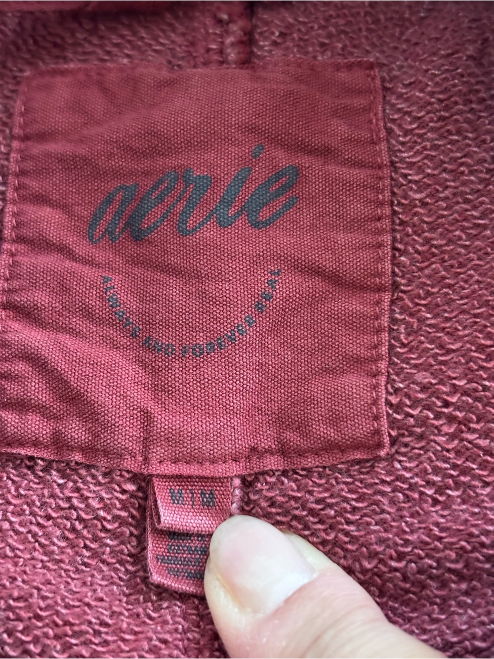 Aerie Oversized Crewneck Sweatshirt Size M Burgundy - Picture 5 of 14